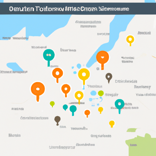 Ize a detailed map of Dübendorf, highlighting various IT support locations with distinct, colorful markers, and subtle, tech-themed icons