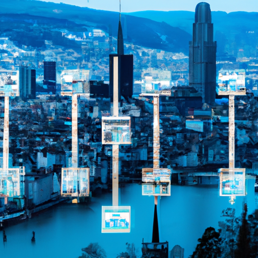  vibrant, interconnected network of computers and servers, with iconic Zürich landmarks subtly integrated, symbolizing the backbone of successful business operations